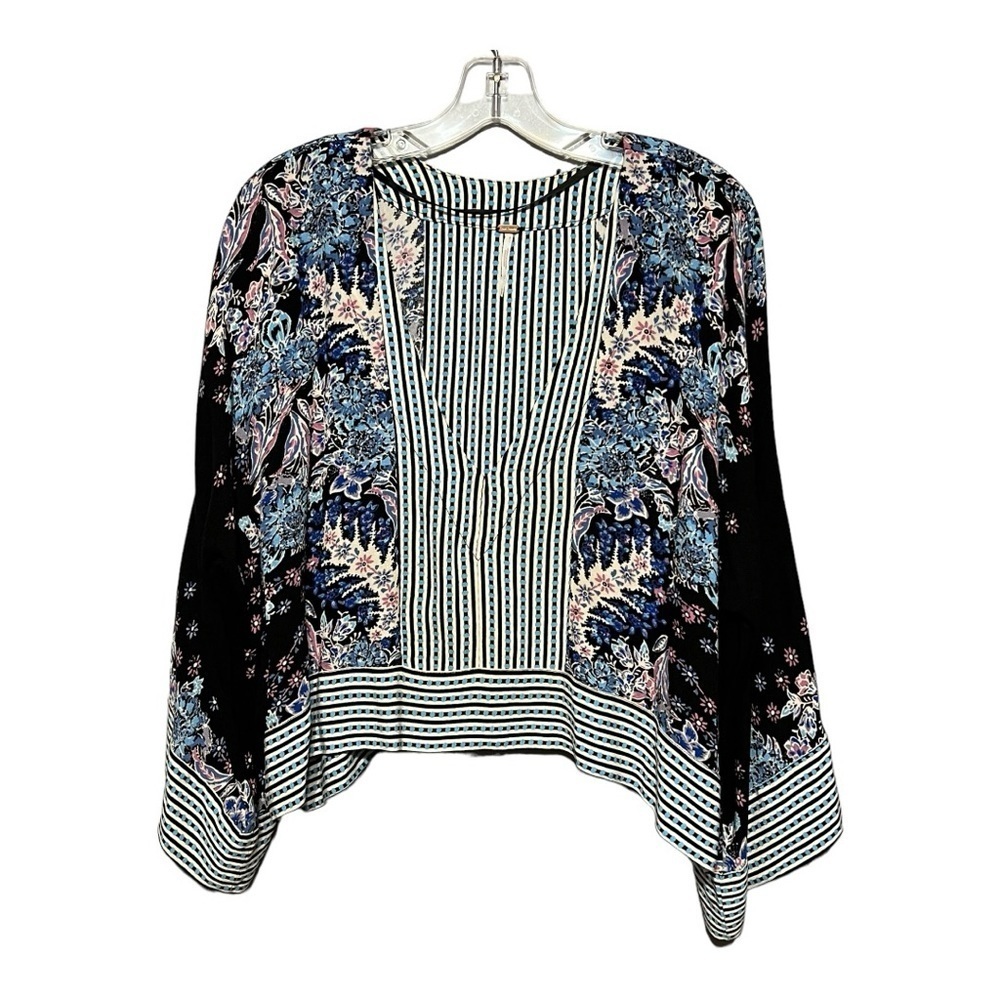 Free People Mix-N-Match Combo Blouse V-Neck Wide Sleeves Easy Oversized Fit XS